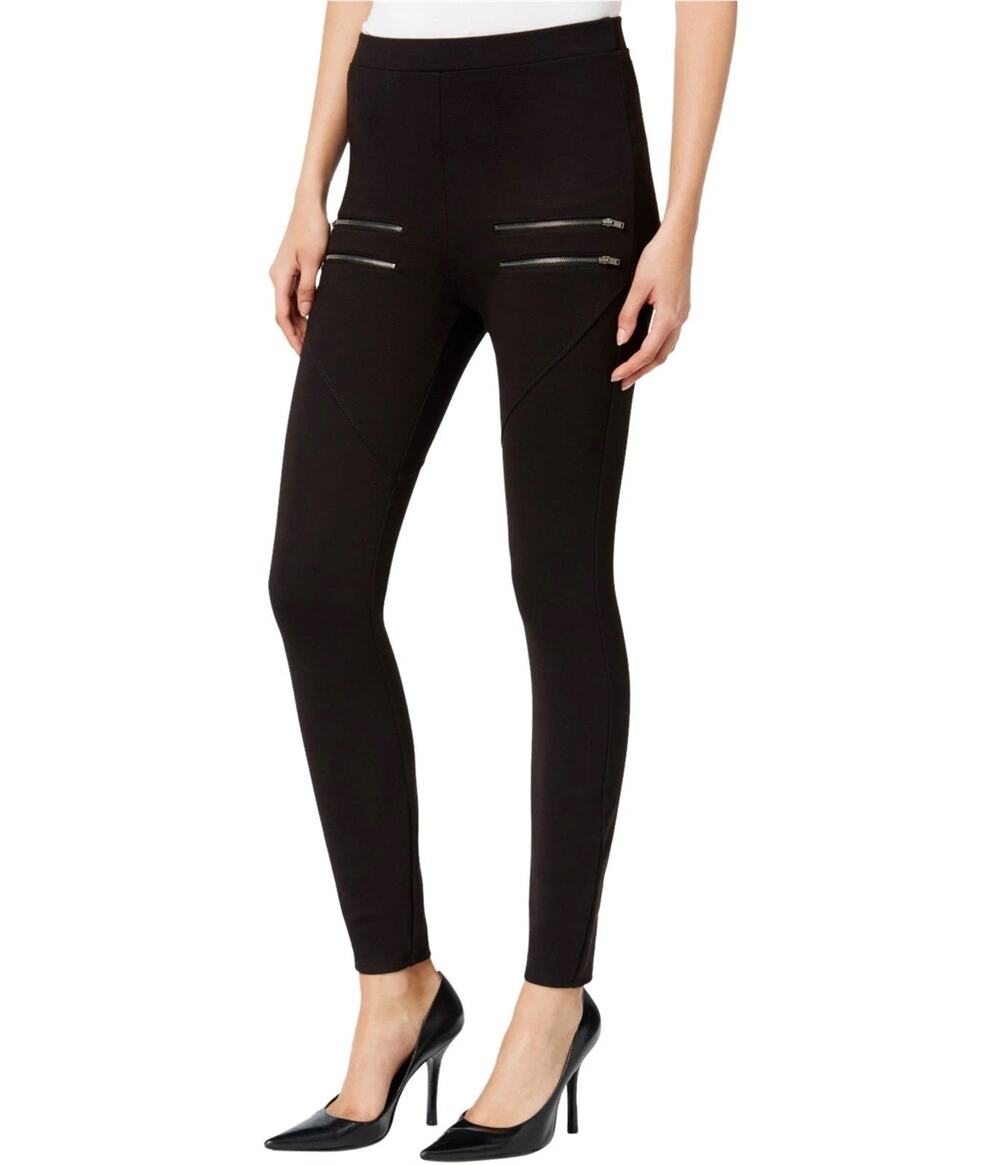 NWT Chelsea Sky Moto Leggings Pants XS Made in USA Pull-On Zip Detail Black